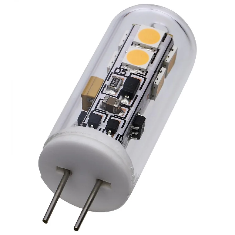 Energy - Efficient Industrial Lighting for Cost - SavingsT4 Mini LED Bulb, 2 Watts, 170 Lumens, 3000K, G4 Base, Clear Finish, 12V Energy - Efficient Industrial Lighting for Cost - SavingsT4 Mini LED Bulb, 2 Watts, 170 Lumens, 3000K, G4 Base, Clear Finish, 12V