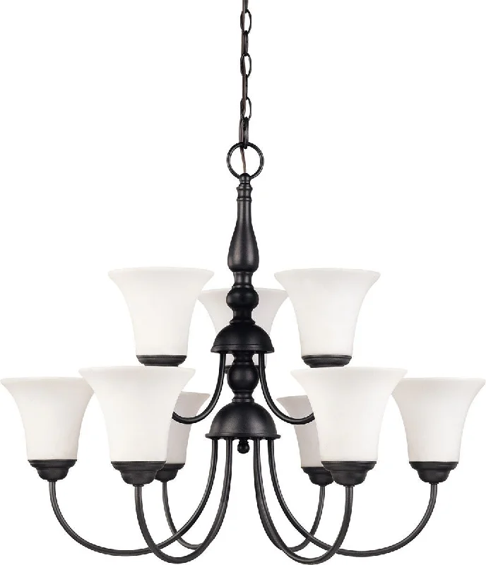 Nuvo Lighting 60-1923 Dupont Collection Nine Light Energy Star Efficient GU24 Hanging Chandelier in Dark Chocolate Finish Nuvo Lighting 60-1923 Dupont Collection Nine Light Energy Star Efficient GU24 Hanging Chandelier in Dark Chocolate Finish