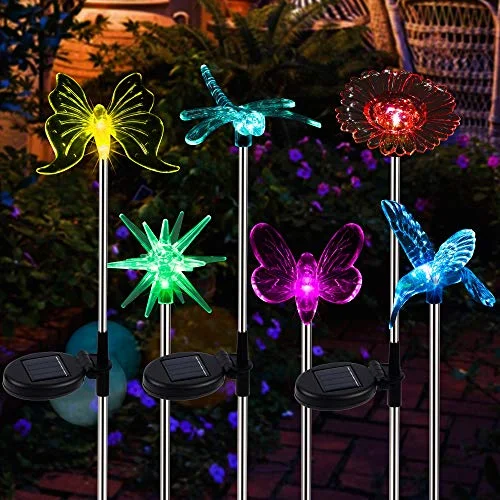 Fairy String Lights for Bedroom Decor6 Pack Outdoor Solar Figurine Lights, Solar Powered Garden Stake Light, Color Changing LED Landscape Lighting, Sparkling Star Flower Hummingbird Butterfly Dragonfly Bee for Patio Yard Pathway Fairy String Lights for Bedroom Decor6 Pack Outdoor Solar Figurine Lights, Solar Powered Garden Stake Light, Color Changing LED Landscape Lighting, Sparkling Star Flower Hummingbird Butterfly Dragonfly Bee for Patio Yard Pathway