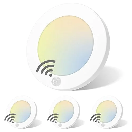 Dust - Resistant Industrial Lighting for Dirty Workspaces4 Pack 8 Inch White Led Flush Mount Motion Sensor Disk Light, 3CCT, 3000K/4000K/5000K, 15W, 1200LM Dust - Resistant Industrial Lighting for Dirty Workspaces4 Pack 8 Inch White Led Flush Mount Motion Sensor Disk Light, 3CCT, 3000K/4000K/5000K, 15W, 1200LM