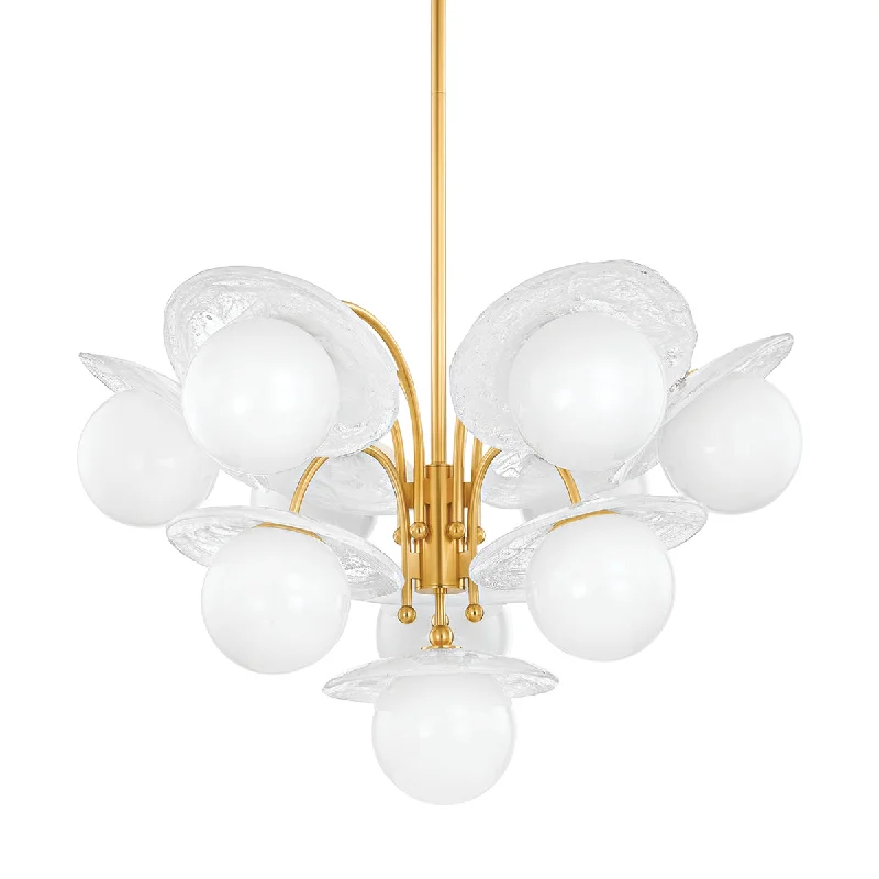 Industrial Wall - Mounted Lighting for Workshop WallsStampford 33" 10 Lights Chandelier Aged Brass Finish Industrial Wall - Mounted Lighting for Workshop WallsStampford 33" 10 Lights Chandelier Aged Brass Finish