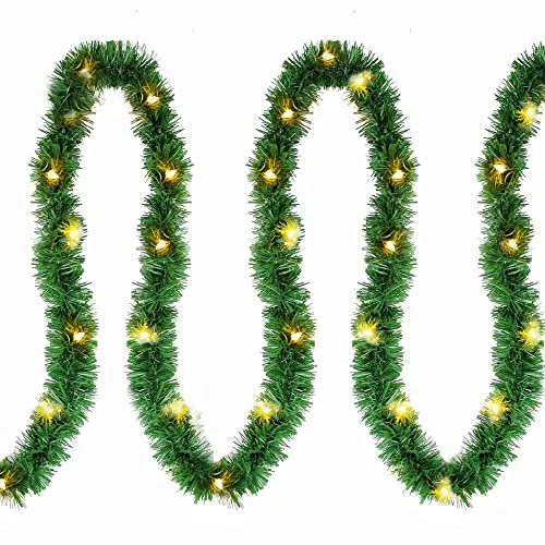 Battery - Operated String Lights for Indoor Use15 ft Pre-lit Christmas Garland,Lighted Artificial Pine Garland with Plug in 35 Count Clear Incandescent Mini Lights, Perfect for Indoor/Outdoor Holiday Decorations Battery - Operated String Lights for Indoor Use15 ft Pre-lit Christmas Garland,Lighted Artificial Pine Garland with Plug in 35 Count Clear Incandescent Mini Lights, Perfect for Indoor/Outdoor Holiday Decorations