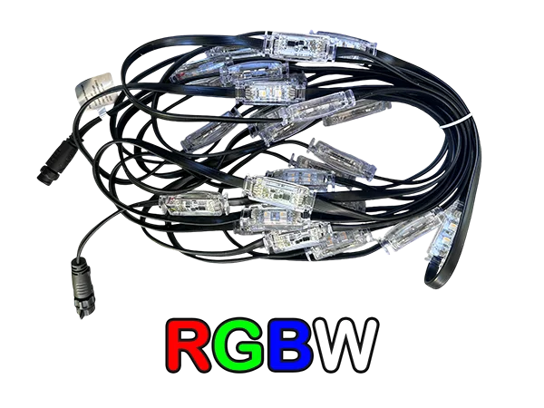 LED String Lights with Warm White Glowc.) Minleon Permanent Lighting RGBW+2: Pebble Lights 4 pin (12 inch spacing) LED String Lights with Warm White Glowc.) Minleon Permanent Lighting RGBW+2: Pebble Lights 4 pin (12 inch spacing)
