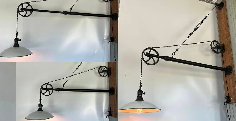 Industrial Lighting for Electronics ManufacturingCustom Rustic Pulley Barn Wall Light Adjustable Extendable Sconce Industrial Lighting for Electronics ManufacturingCustom Rustic Pulley Barn Wall Light Adjustable Extendable Sconce