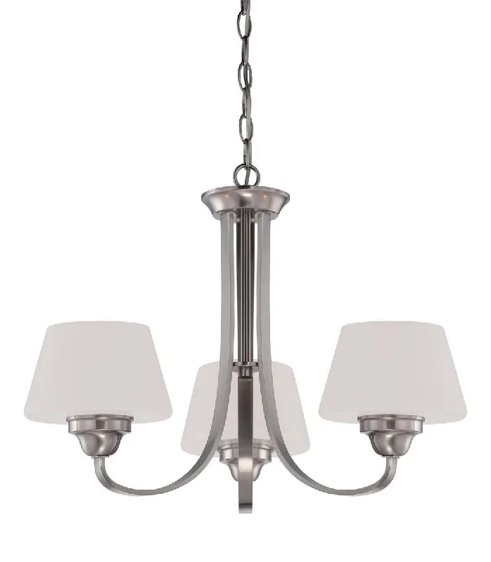 Nuvo Lighting 60-5224 Ludlow Collection Three Light Hanging Chandelier in Brushed Nickel Finish Nuvo Lighting 60-5224 Ludlow Collection Three Light Hanging Chandelier in Brushed Nickel Finish