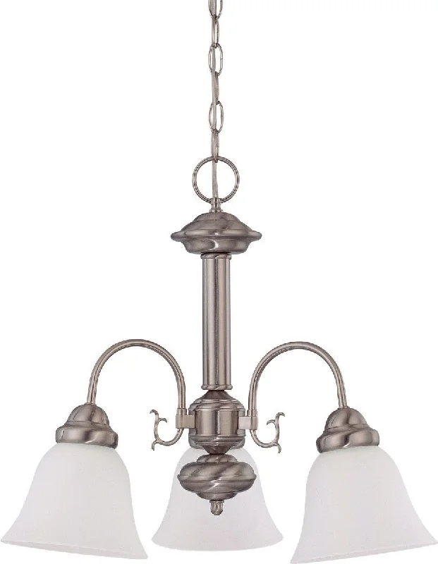 Nuvo Lighting 60-3291 Ballerina Collection Three Light Energy Star Efficient GU24 Hanging Chandelier in Brushed Nickel Finish Nuvo Lighting 60-3291 Ballerina Collection Three Light Energy Star Efficient GU24 Hanging Chandelier in Brushed Nickel Finish
