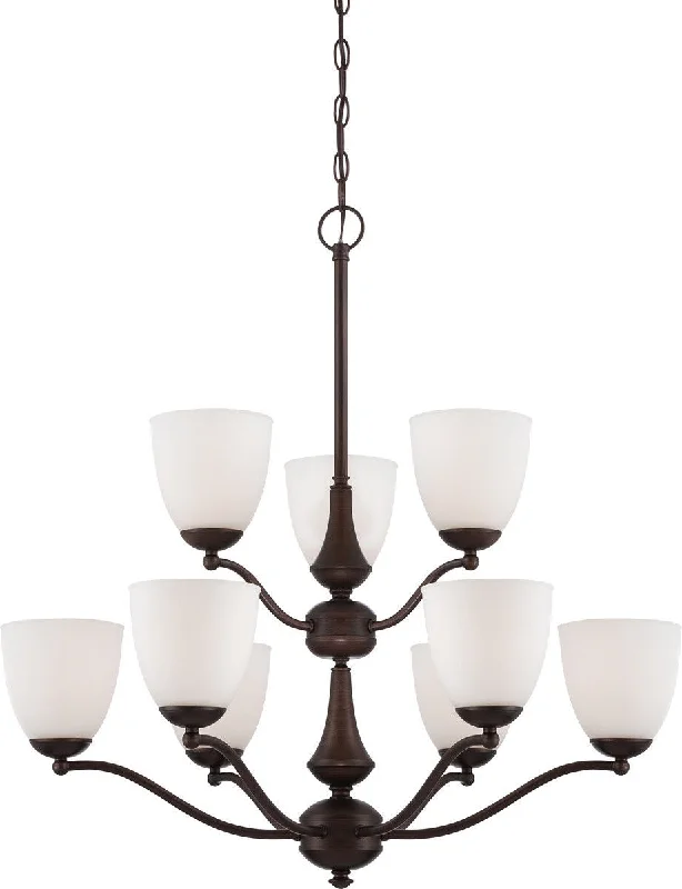 Nuvo Lighting 60-5159 Patton Collection Nine Light Energy Star Efficient GU24 Hanging Chandelier in Prairie Bronze Finish Nuvo Lighting 60-5159 Patton Collection Nine Light Energy Star Efficient GU24 Hanging Chandelier in Prairie Bronze Finish