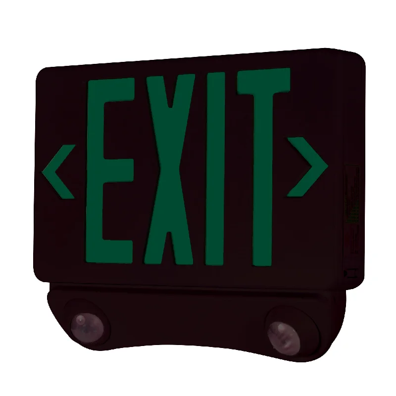 String Lights for Wedding ReceptionsNora Lighting NEX-730-LED/GB LED Exit and Emergency Combination With Adjustable Heads, Green Letters / Black Housing - Black String Lights for Wedding ReceptionsNora Lighting NEX-730-LED/GB LED Exit and Emergency Combination With Adjustable Heads, Green Letters / Black Housing - Black