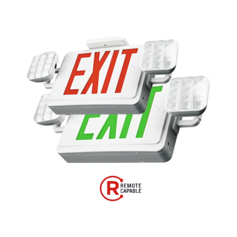 Industrial Lighting for Electronics ManufacturingPT-EXL-C-S-RC Remote Capable Bi-Color LED Exit Sign & Emergency Light Combo w/ Battery Back-Up Industrial Lighting for Electronics ManufacturingPT-EXL-C-S-RC Remote Capable Bi-Color LED Exit Sign & Emergency Light Combo w/ Battery Back-Up