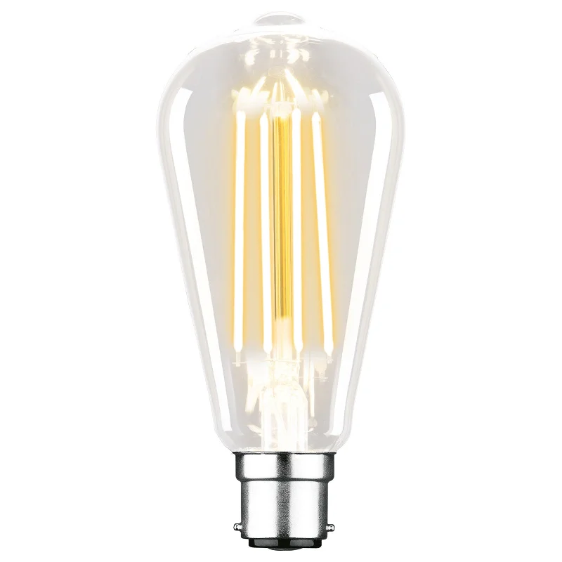 Industrial Area Lighting for Large Open SpacesST64 2700K B22 Pear Filament LED Globe Industrial Area Lighting for Large Open SpacesST64 2700K B22 Pear Filament LED Globe
