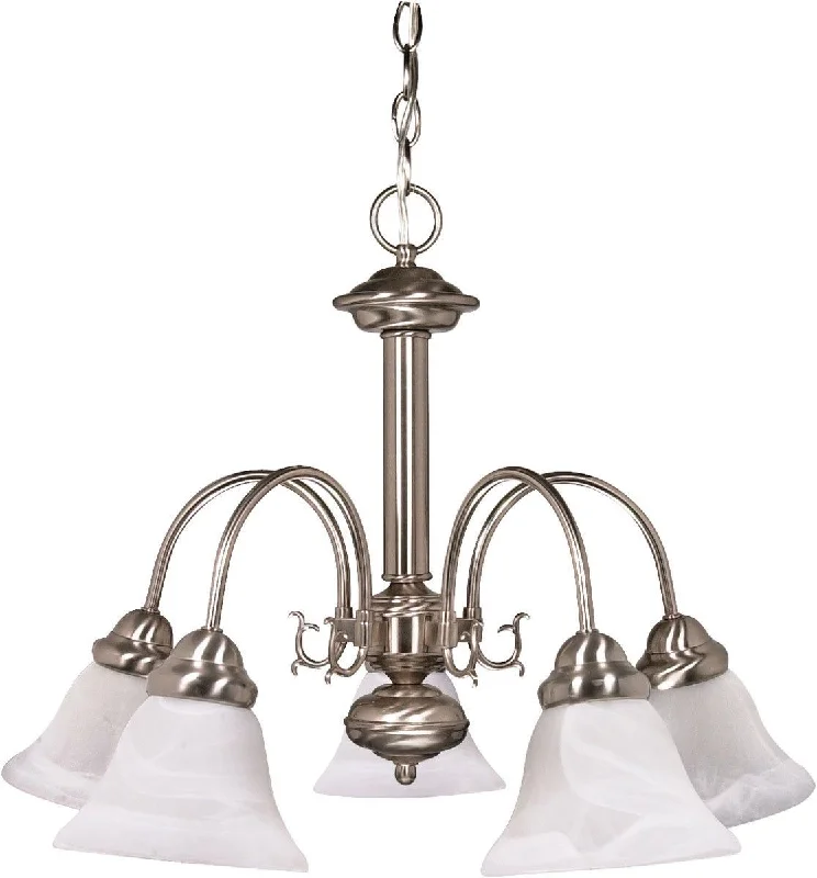 Nuvo Lighting 60-3180 Ballerina Collection Five Light Energy Star Efficient GU24 Hanging Chandelier in Brushed Nickel Finish Nuvo Lighting 60-3180 Ballerina Collection Five Light Energy Star Efficient GU24 Hanging Chandelier in Brushed Nickel Finish