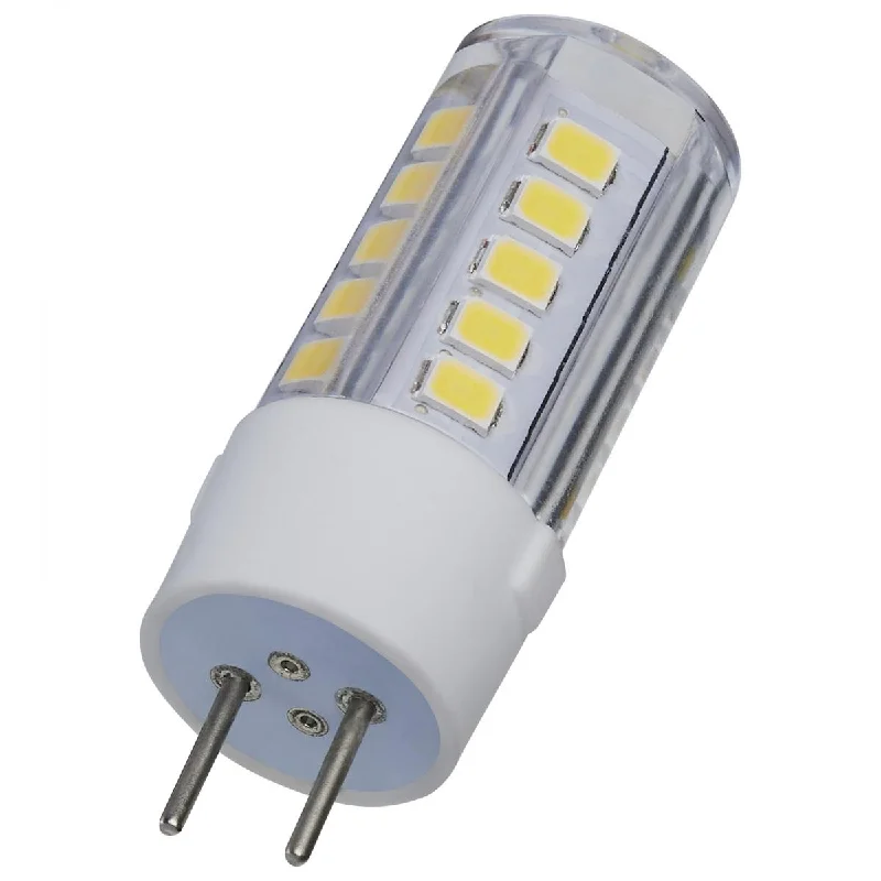 Industrial Exit Sign Lighting for Quick EvacuationT6 Mini LED Bulb, 4.5 Watts, 430 Lumens, 5000K, GY6.35 Base, Clear Finish, 12V Industrial Exit Sign Lighting for Quick EvacuationT6 Mini LED Bulb, 4.5 Watts, 430 Lumens, 5000K, GY6.35 Base, Clear Finish, 12V