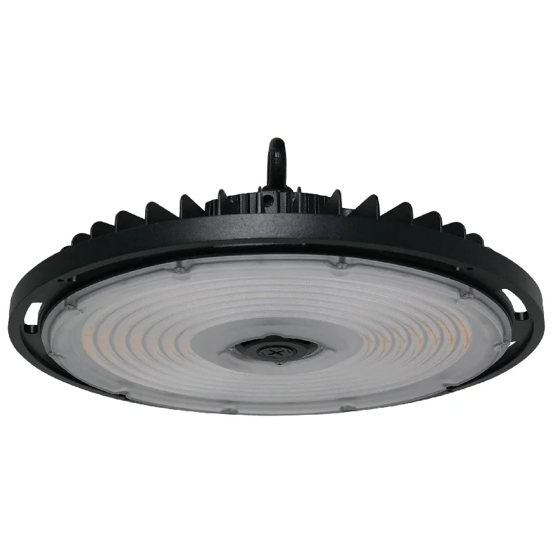 Industrial Exit Sign Lighting for Quick EvacuationLED Round High Bay | 22,000Lm | | Sensor Ready | Lumen & Kelvin Selectable | Black Housing Industrial Exit Sign Lighting for Quick EvacuationLED Round High Bay | 22,000Lm | | Sensor Ready | Lumen & Kelvin Selectable | Black Housing
