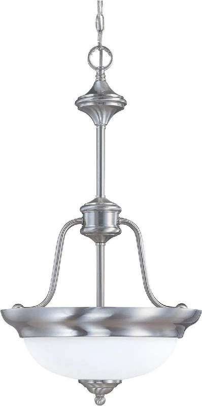 Nuvo Lighting 60-1809 Glenwood Collection Two Light Hanging Pendant Chandelier in Brushed Nickel Finish Nuvo Lighting 60-1809 Glenwood Collection Two Light Hanging Pendant Chandelier in Brushed Nickel Finish