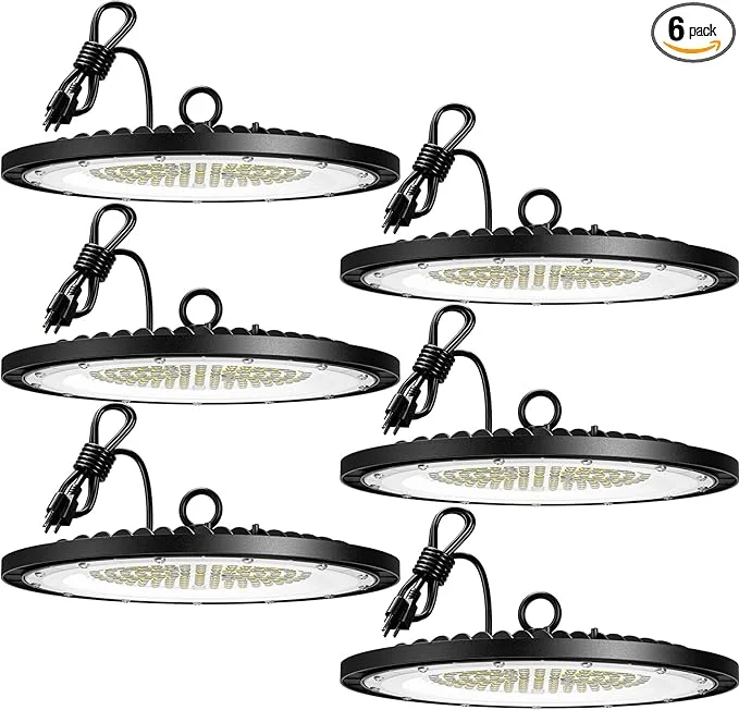 Industrial Lighting with High CRI (Color Rendering Index) for True Color Perception6/10 Pack UL UFO Led High Bay Gym Lights, 5000K, 200W, 20000 Lumens Industrial Lighting with High CRI (Color Rendering Index) for True Color Perception6/10 Pack UL UFO Led High Bay Gym Lights, 5000K, 200W, 20000 Lumens