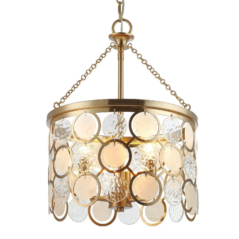 Low - Bay Industrial Lighting Fixtures for Small FactoriesKira Home Estelle 18" Modern Chic 3-Light Crystal Pendant Chandelier, Wavy Glass + Capiz Shell Accents, Cool Brass Finish Low - Bay Industrial Lighting Fixtures for Small FactoriesKira Home Estelle 18" Modern Chic 3-Light Crystal Pendant Chandelier, Wavy Glass + Capiz Shell Accents, Cool Brass Finish