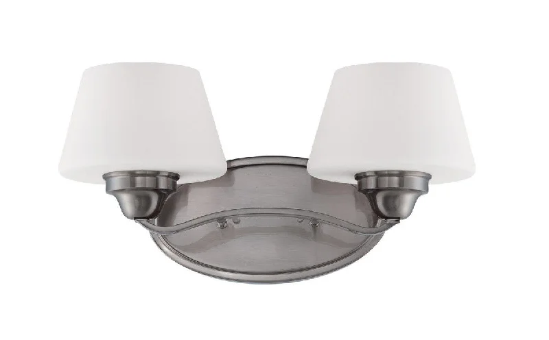 Nuvo Lighting 60-5222 Ludlow Collection Two Light Bath Vanity Wall Sconce in Brushed Nickel Finish Nuvo Lighting 60-5222 Ludlow Collection Two Light Bath Vanity Wall Sconce in Brushed Nickel Finish