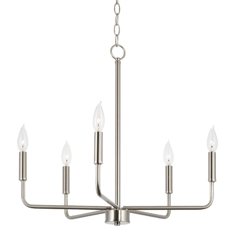 Industrial Lighting for Textile MillsKira Home Camille 21.5" 5-Light Modern Chandelier, Adjustable Hanging Height, Brushed Nickel Finish Industrial Lighting for Textile MillsKira Home Camille 21.5" 5-Light Modern Chandelier, Adjustable Hanging Height, Brushed Nickel Finish