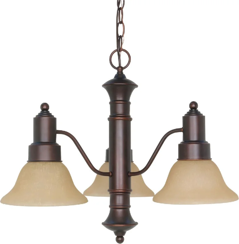 Nuvo Lighting 60-3104 Gotham Collection Three Light Energy Star Efficient GU24 Hanging Chandelier in Mahogany Bronze Finish Nuvo Lighting 60-3104 Gotham Collection Three Light Energy Star Efficient GU24 Hanging Chandelier in Mahogany Bronze Finish