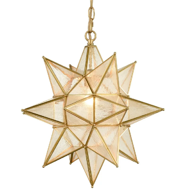 Industrial Wall - Mounted Lighting for Workshop WallsMoravian Star Pendant Chandelier Seeded Glass Gold Light 19 Inches Industrial Wall - Mounted Lighting for Workshop WallsMoravian Star Pendant Chandelier Seeded Glass Gold Light 19 Inches