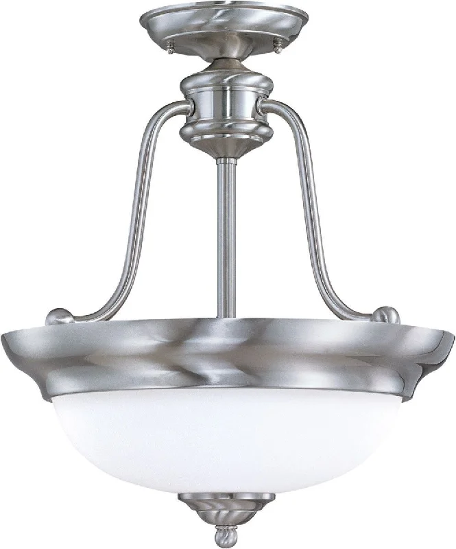 Nuvo Lighting 60-1807 Glenwood Collection Three Light Semi Flush Ceiling Mount in Brushed Nickel Finish Nuvo Lighting 60-1807 Glenwood Collection Three Light Semi Flush Ceiling Mount in Brushed Nickel Finish