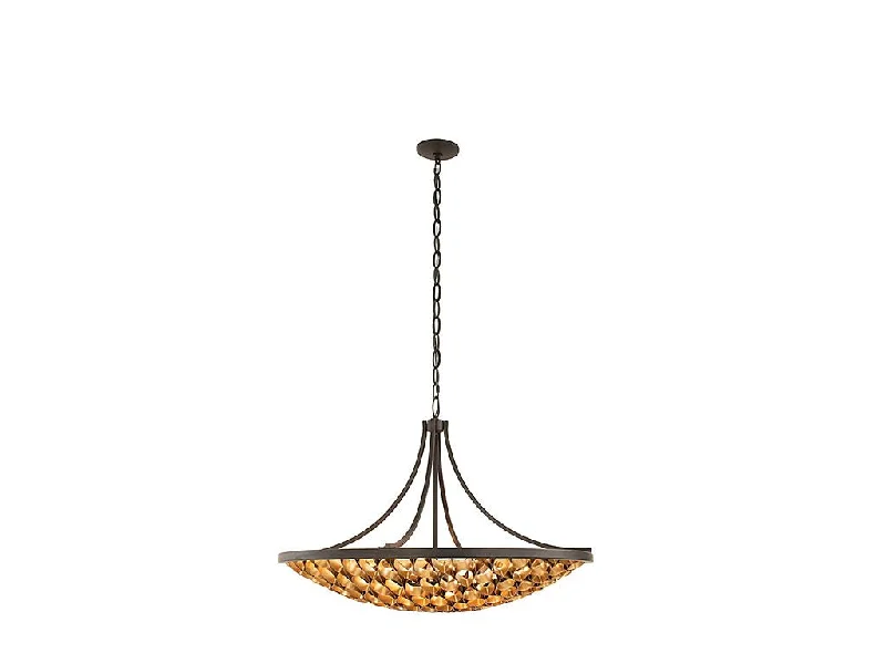 Shock - Resistant Industrial Lighting for Vibrating Machinery AreasVentura 8-Light Pendant in Matte Black and Gold Shock - Resistant Industrial Lighting for Vibrating Machinery AreasVentura 8-Light Pendant in Matte Black and Gold