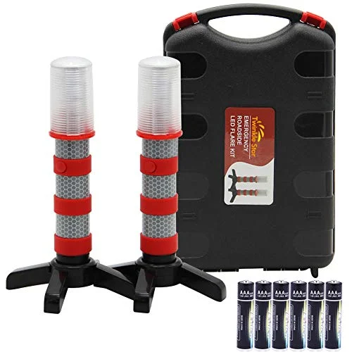 String Lights for Seasonal Decorations (Spring, Fall, etc.)Emergency Roadside Flares Kit LED Safety Strobe Road Warning Light Highway Beacon Alert Flare with Magnetic Base, Detachable Stand, Solid Storage Case - 2 Pack String Lights for Seasonal Decorations (Spring, Fall, etc.)Emergency Roadside Flares Kit LED Safety Strobe Road Warning Light Highway Beacon Alert Flare with Magnetic Base, Detachable Stand, Solid Storage Case - 2 Pack