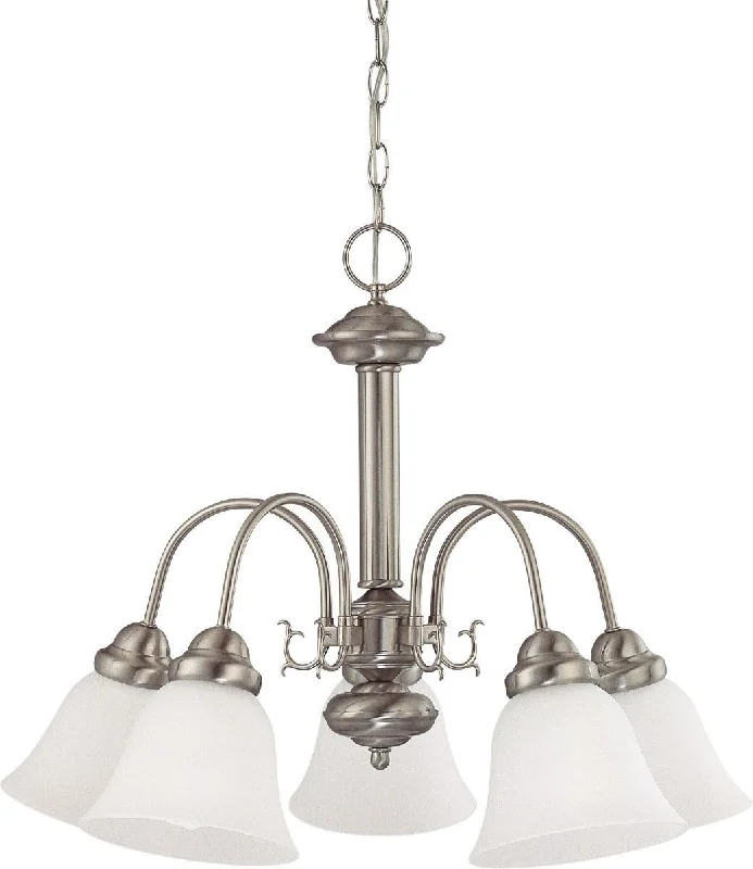 Nuvo Lighting 60-3290 Ballerina Collection Five Light Energy Star Efficient GU24 Hanging Chandelier in Brushed Nickel Finish