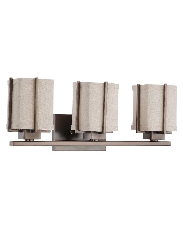 Nuvo Lighting 60-4063 Logan Collection Three Light Energy Star Efficient Fluorescent GU24 Bath Vanity Wall Mount in Hazel Bronze Finish