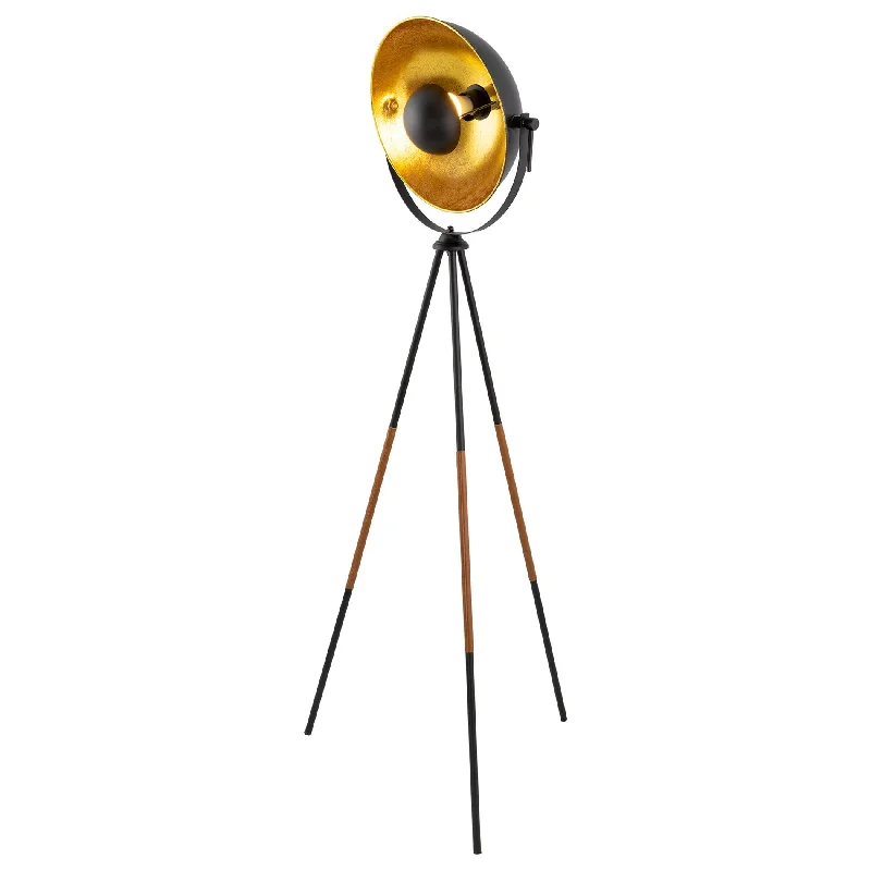 High - Bay LED Industrial Lighting for WarehousesKira Home Sulis 58" Modern Industrial Tripod LED Floor Lamp + 9W bulb, Leather Accent Legs, Satellite Style Shade, Black Finish High - Bay LED Industrial Lighting for WarehousesKira Home Sulis 58" Modern Industrial Tripod LED Floor Lamp + 9W bulb, Leather Accent Legs, Satellite Style Shade, Black Finish