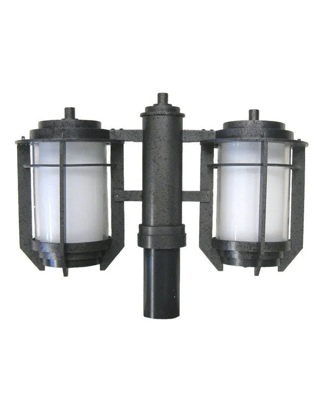 Kalco Lighting 9480IR-PL Energy Efficient Fluorescent Two Light Exterior Outdoor Double Post Lantern in Iron Finish Kalco Lighting 9480IR-PL Energy Efficient Fluorescent Two Light Exterior Outdoor Double Post Lantern in Iron Finish