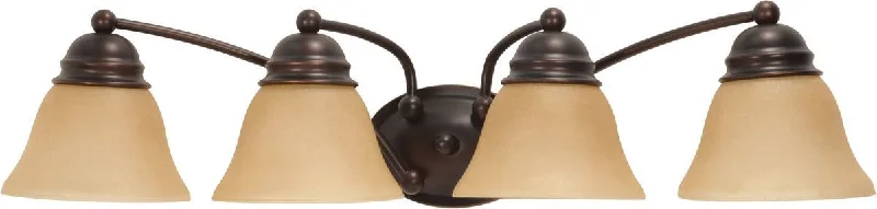 Nuvo Lighting 60-3128 Empire Collection Four Light Energy Star Efficient GU24 Bath Wall Vanity Light in Mahogany Bronze Finish Nuvo Lighting 60-3128 Empire Collection Four Light Energy Star Efficient GU24 Bath Wall Vanity Light in Mahogany Bronze Finish