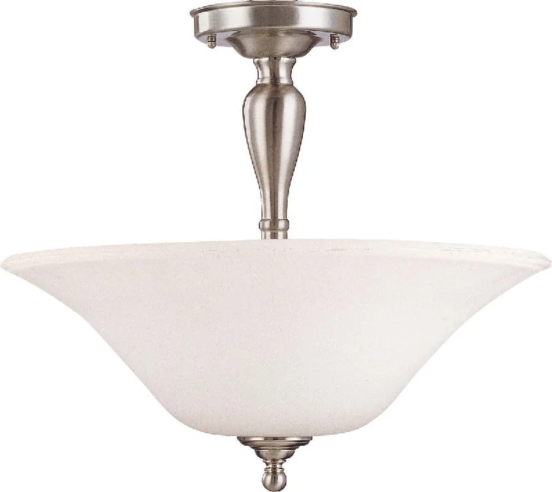 Nuvo Lighting 60-1907 Dupont Collection Three Light Energy Star Efficient GU24 Convertible Semi Flush or Hanging Pendant in Brushed Nickel Finish Nuvo Lighting 60-1907 Dupont Collection Three Light Energy Star Efficient GU24 Convertible Semi Flush or Hanging Pendant in Brushed Nickel Finish