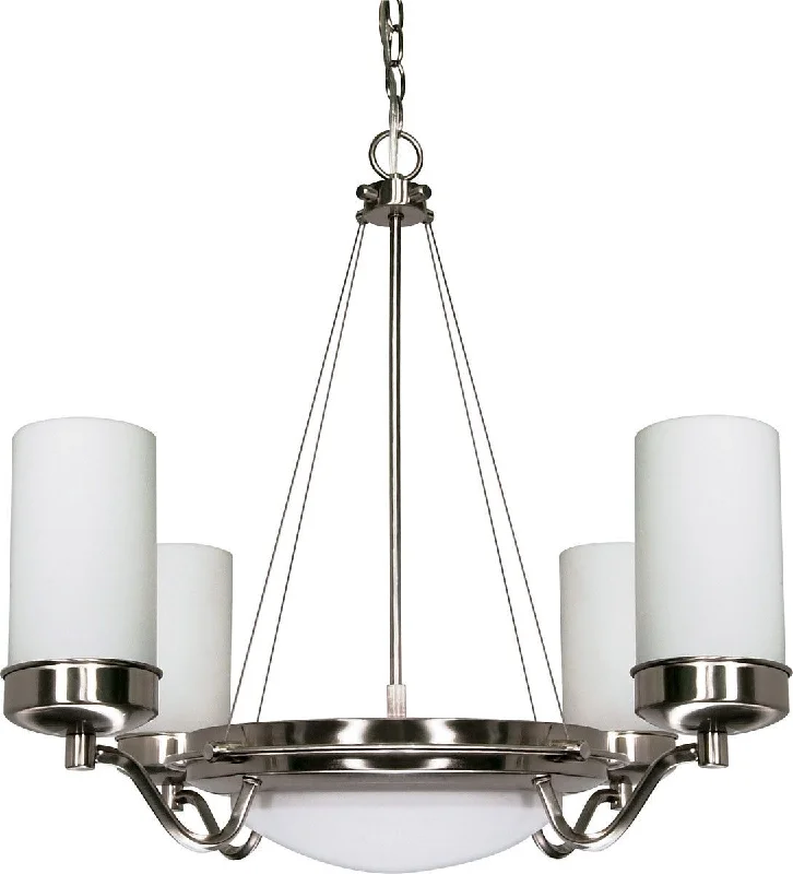 Nuvo Lighting 60-490 Polaris Collection Seven Light Energy Star Efficient GU24 Hanging Chandelier in Brushed Nickel Finish Nuvo Lighting 60-490 Polaris Collection Seven Light Energy Star Efficient GU24 Hanging Chandelier in Brushed Nickel Finish