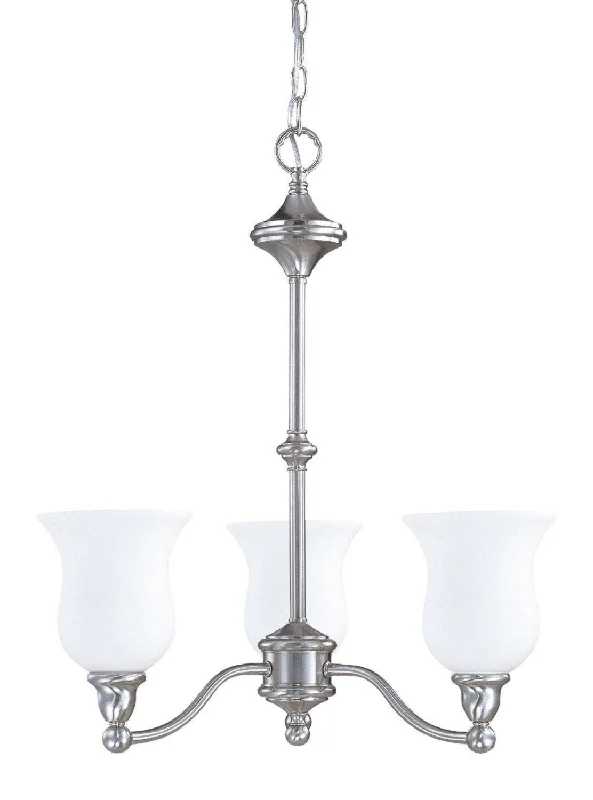 Nuvo Lighting 60-2556 Glenwood Collection Three Light Hanging Energy Efficient Fluorescent Hanging Chandelier in Brushed Nickel Finish Nuvo Lighting 60-2556 Glenwood Collection Three Light Hanging Energy Efficient Fluorescent Hanging Chandelier in Brushed Nickel Finish
