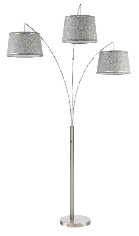 Dimmable Industrial Lighting for Ambiance ControlKira Home Akira 78.5" Modern 3-Light Arc Floor Lamp with 3-Way Switch, Gray Burlap Shades + Brushed Nickel Finish Dimmable Industrial Lighting for Ambiance ControlKira Home Akira 78.5" Modern 3-Light Arc Floor Lamp with 3-Way Switch, Gray Burlap Shades + Brushed Nickel Finish