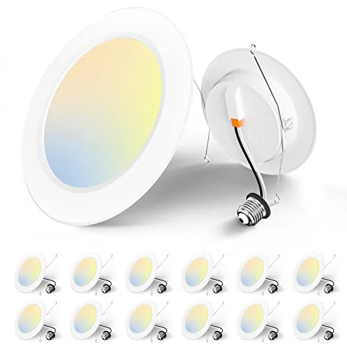 Dust - Resistant Industrial Lighting for Dirty Workspaces12/20 Pack 5/6 Inch Plastic Flat Panel Led Retrofit Can Lights, 5CCT 2700K/3000K/4000K/5000K/6000K,12W, 1050LM Dust - Resistant Industrial Lighting for Dirty Workspaces12/20 Pack 5/6 Inch Plastic Flat Panel Led Retrofit Can Lights, 5CCT 2700K/3000K/4000K/5000K/6000K,12W, 1050LM