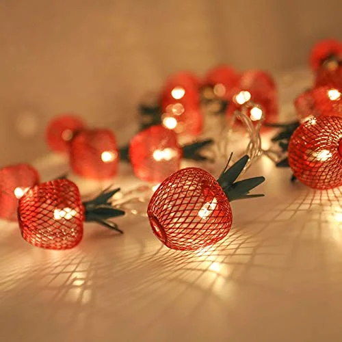 LED String Lights with Warm White Glow10 LED Apple String Lights - Metal Mesh - Battery Operated - Fairy String Lights - 1 Pack LED String Lights with Warm White Glow10 LED Apple String Lights - Metal Mesh - Battery Operated - Fairy String Lights - 1 Pack