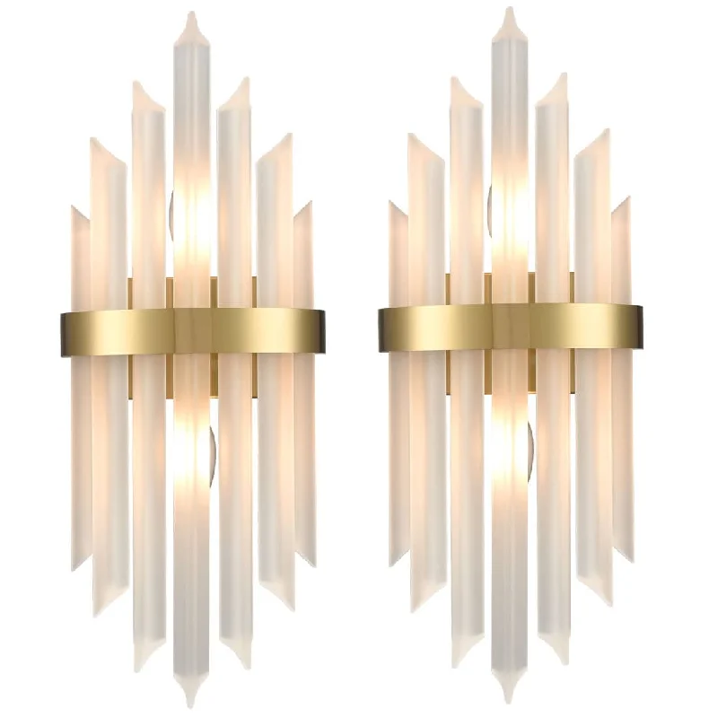 Industrial Lighting for Food Processing FactoriesModern Gold Wall Sconces Set of Two Wall Light with Crystal Frosted Glass Industrial Lighting for Food Processing FactoriesModern Gold Wall Sconces Set of Two Wall Light with Crystal Frosted Glass