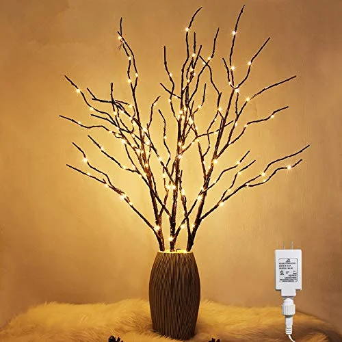 Solar - Powered String Lights for Energy - Saving Backyards150 LED Lighted Brown Willow Branches 32 Inch 3 Pack Artificial Branches Plug in for Indoor Outdoor Christmas Wedding Party Home Decoration (Vase Excluded) Solar - Powered String Lights for Energy - Saving Backyards150 LED Lighted Brown Willow Branches 32 Inch 3 Pack Artificial Branches Plug in for Indoor Outdoor Christmas Wedding Party Home Decoration (Vase Excluded)