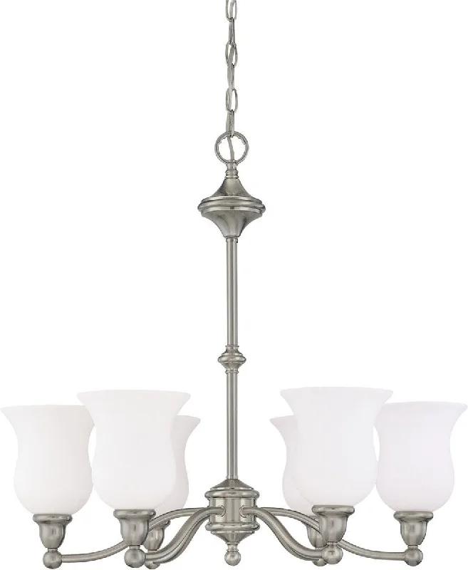 Nuvo Lighting 60-1802 Glenwood Collection Six Light Hanging Chandelier in Brushed Nickel Finish Nuvo Lighting 60-1802 Glenwood Collection Six Light Hanging Chandelier in Brushed Nickel Finish