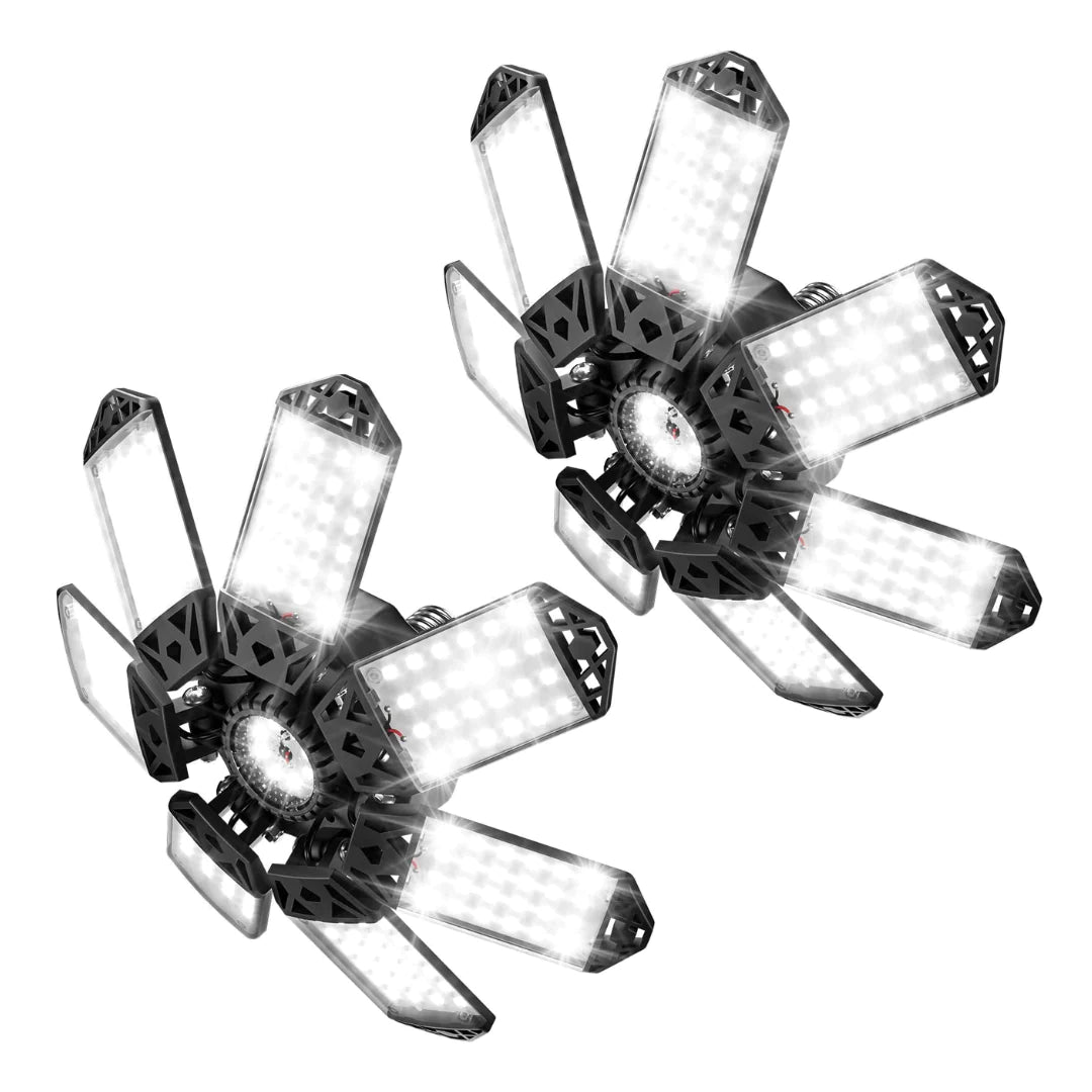 Dust - Resistant Industrial Lighting for Dirty Workspaces4 Pack Beyond Bright 7 Panel Deformable Led Garage Ceiling Lights, 6500K, 120W, 12000LM, E26/E27 Medium Base Dust - Resistant Industrial Lighting for Dirty Workspaces4 Pack Beyond Bright 7 Panel Deformable Led Garage Ceiling Lights, 6500K, 120W, 12000LM, E26/E27 Medium Base