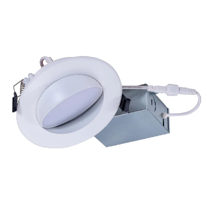 Low - Bay Industrial Lighting Fixtures for Small Factories4" Gimbal CCT Selectable LED Recessed Downlight, 15W