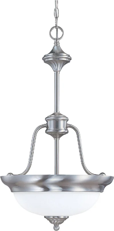 Nuvo Lighting 60-2562 Glenwood Collection Two Light Energy Star Rated GU24 Fluorescent Hanging Pendant Chandelier in Brushed Nickel Finish Nuvo Lighting 60-2562 Glenwood Collection Two Light Energy Star Rated GU24 Fluorescent Hanging Pendant Chandelier in Brushed Nickel Finish