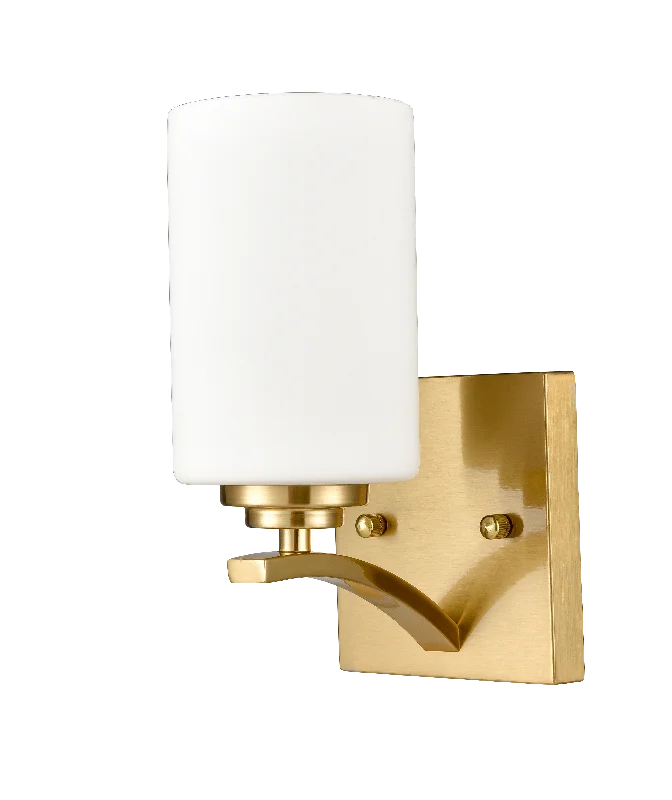 Industrial Lighting for Electronics ManufacturingTurin Natural Brass Wall Sconce Set of 2 Cylinder Opal Glass Industrial Lighting for Electronics ManufacturingTurin Natural Brass Wall Sconce Set of 2 Cylinder Opal Glass