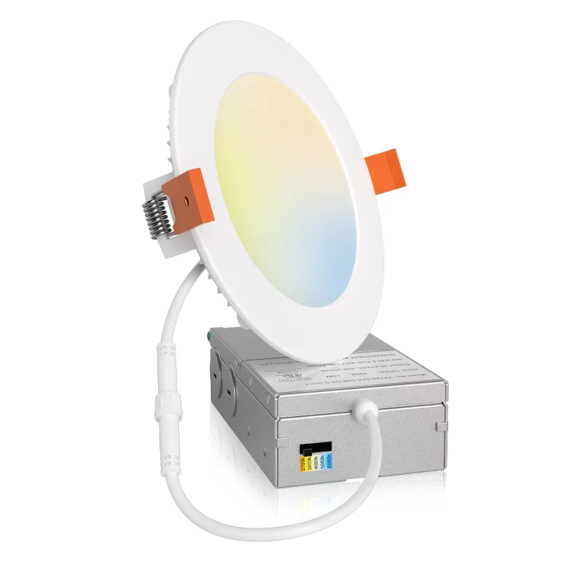 Corrosion - Resistant Industrial Lighting for Coastal Factories1/6/12/20 Pack 4/6 Inch Ultra-Thin Led Recessed Light 5CCT, 2700K/ 3000K/ 4000K/ 5000K/ 6000K, 11W-15W, 800LM-1200LM Corrosion - Resistant Industrial Lighting for Coastal Factories1/6/12/20 Pack 4/6 Inch Ultra-Thin Led Recessed Light 5CCT, 2700K/ 3000K/ 4000K/ 5000K/ 6000K, 11W-15W, 800LM-1200LM