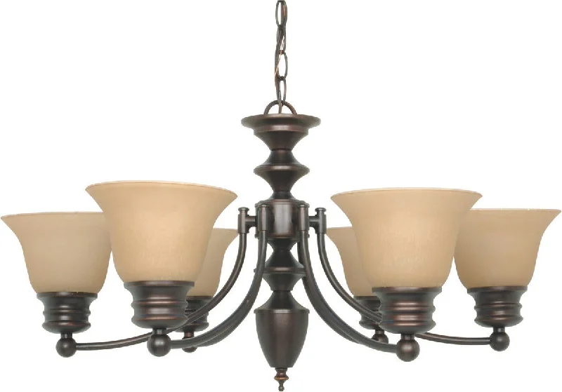 Nuvo Lighting 60-3129 Empire Collection Six Light Energy Star Efficient GU24 Hanging Chandelier in Mahogany Bronze Finish Nuvo Lighting 60-3129 Empire Collection Six Light Energy Star Efficient GU24 Hanging Chandelier in Mahogany Bronze Finish