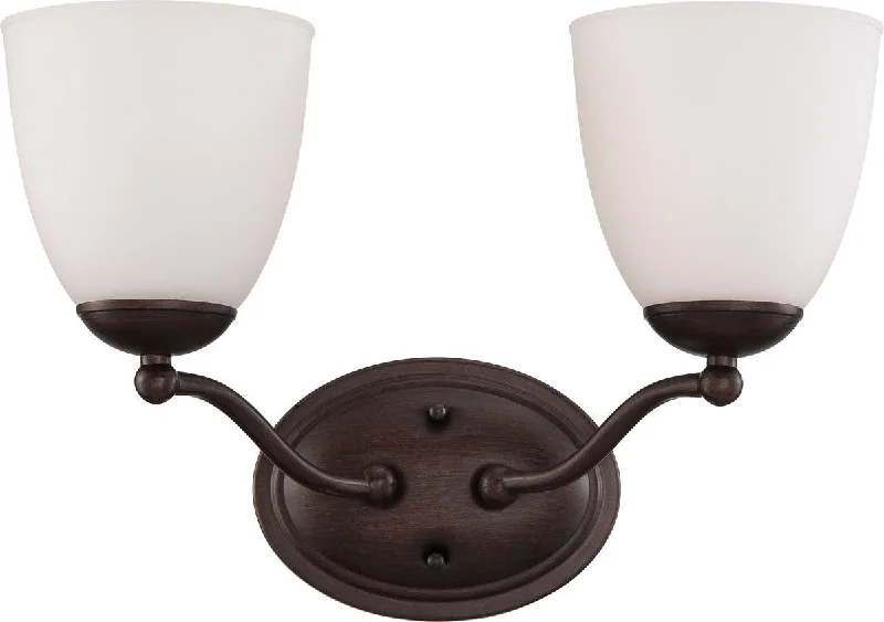 Nuvo Lighting 60-5152 Patton Collection Two Light Energy Star Efficient GU24 Bath Vanity Wall Mount in Prairie Bronze Finish Nuvo Lighting 60-5152 Patton Collection Two Light Energy Star Efficient GU24 Bath Vanity Wall Mount in Prairie Bronze Finish