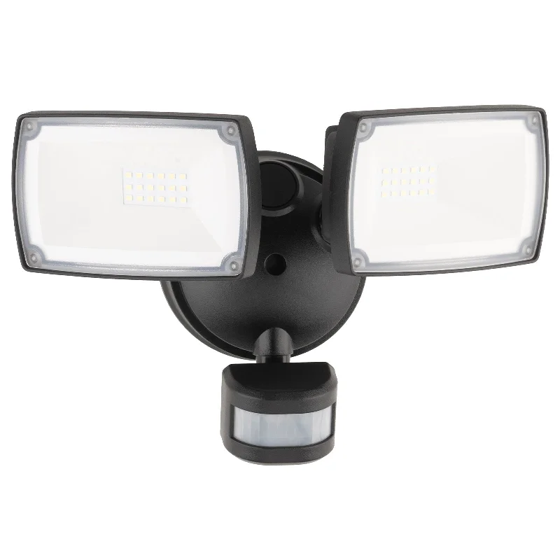 Industrial Task Lighting for Precision WorkstationsOnyx Twin Head LED Security Flood Light with PIR Sensor Industrial Task Lighting for Precision WorkstationsOnyx Twin Head LED Security Flood Light with PIR Sensor