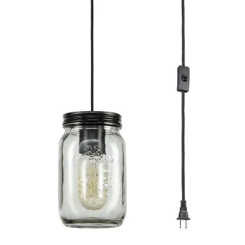 Adjustable Industrial Lighting for Flexible IlluminationPlug-in Jar Glass Industrial Pendant Lighting